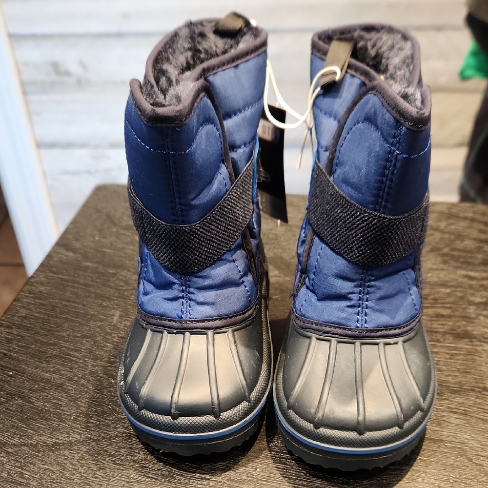 NWT The Children's Place Navy Blue Kids Snow Boots Faux Fir Lining Sz 5